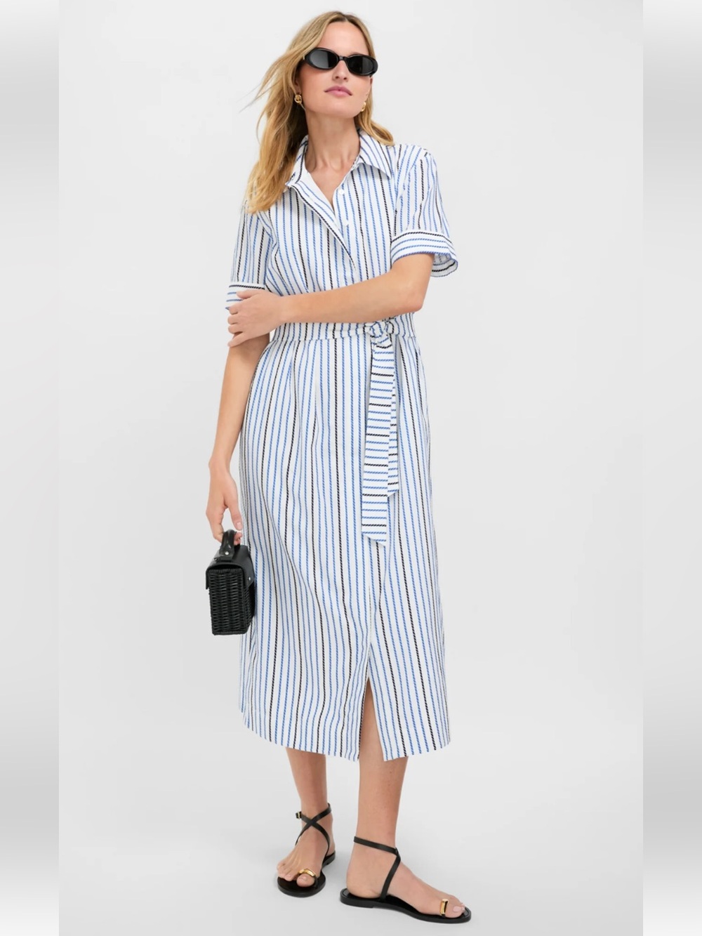 Tuckernuck High Tide Jacquard Stripe Arie Dress Blue and White Stripes